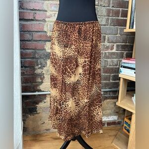 Chicos Design Leopard Print Maxi Skirt Women’s (Chicos size 2) = US 12/14